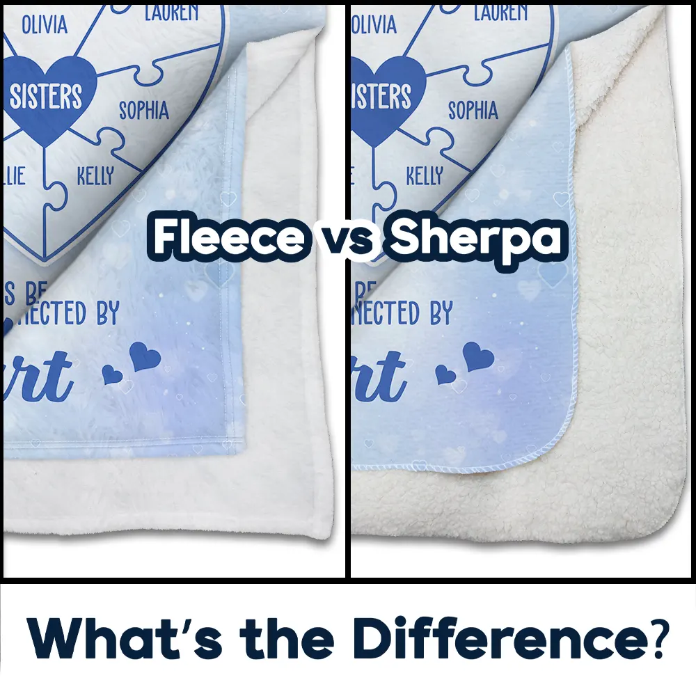 Friends Sisters Will Always Be Connected By Heart - Personalized Fleece Blanket, Sherpa Blanket - Image 4