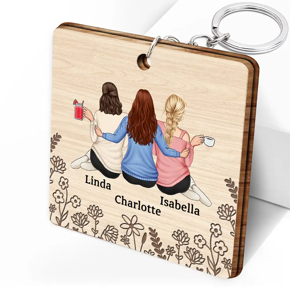 Friendship I'm Here for You - Personalized Wooden Keychain - Image 2