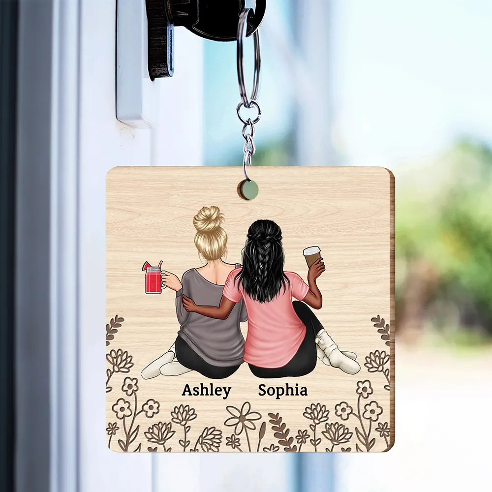 Friendship I'm Here for You - Personalized Wooden Keychain - Image 3