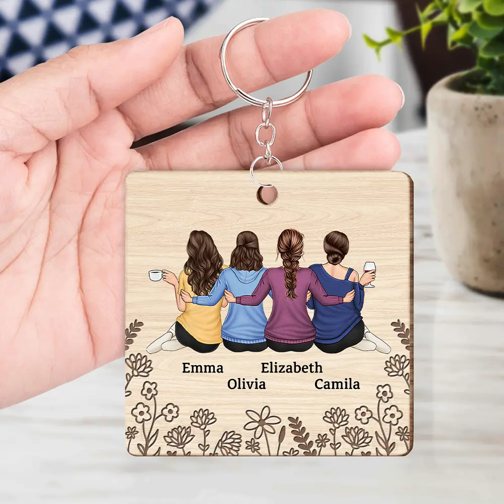 Friendship I'm Here for You - Personalized Wooden Keychain - Image 4