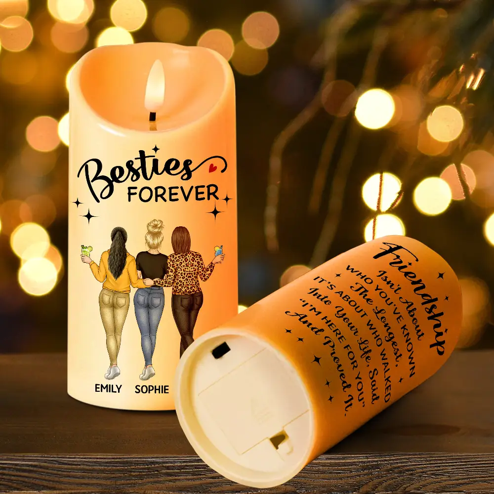 Friendship Isn't About Who You've Known The Longest Best Friend - Personalized Flameless LED Candle - Image 4