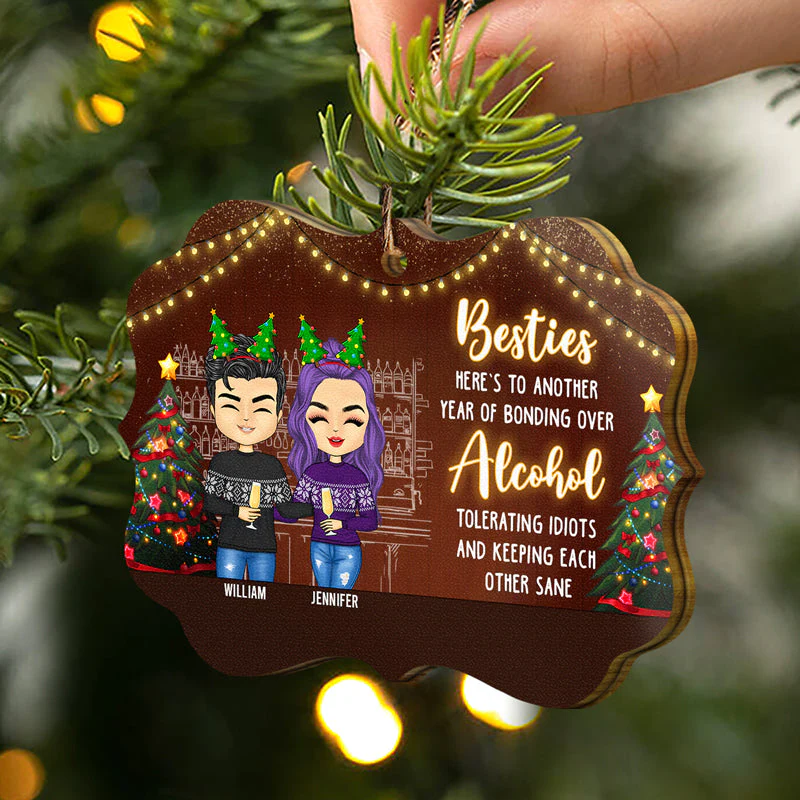 Friendship Trouble When We're Together - Christmas Gift For Bestie - Personalized Custom Wooden Ornament - Image 2