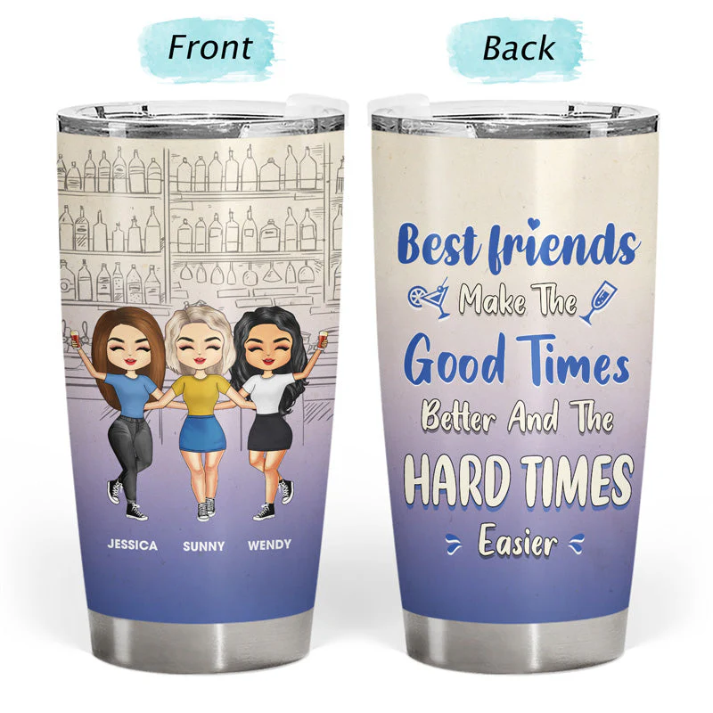 Friendship Trouble When We're Together - Gift For Bestie - Personalized Custom Tumbler - Image 3