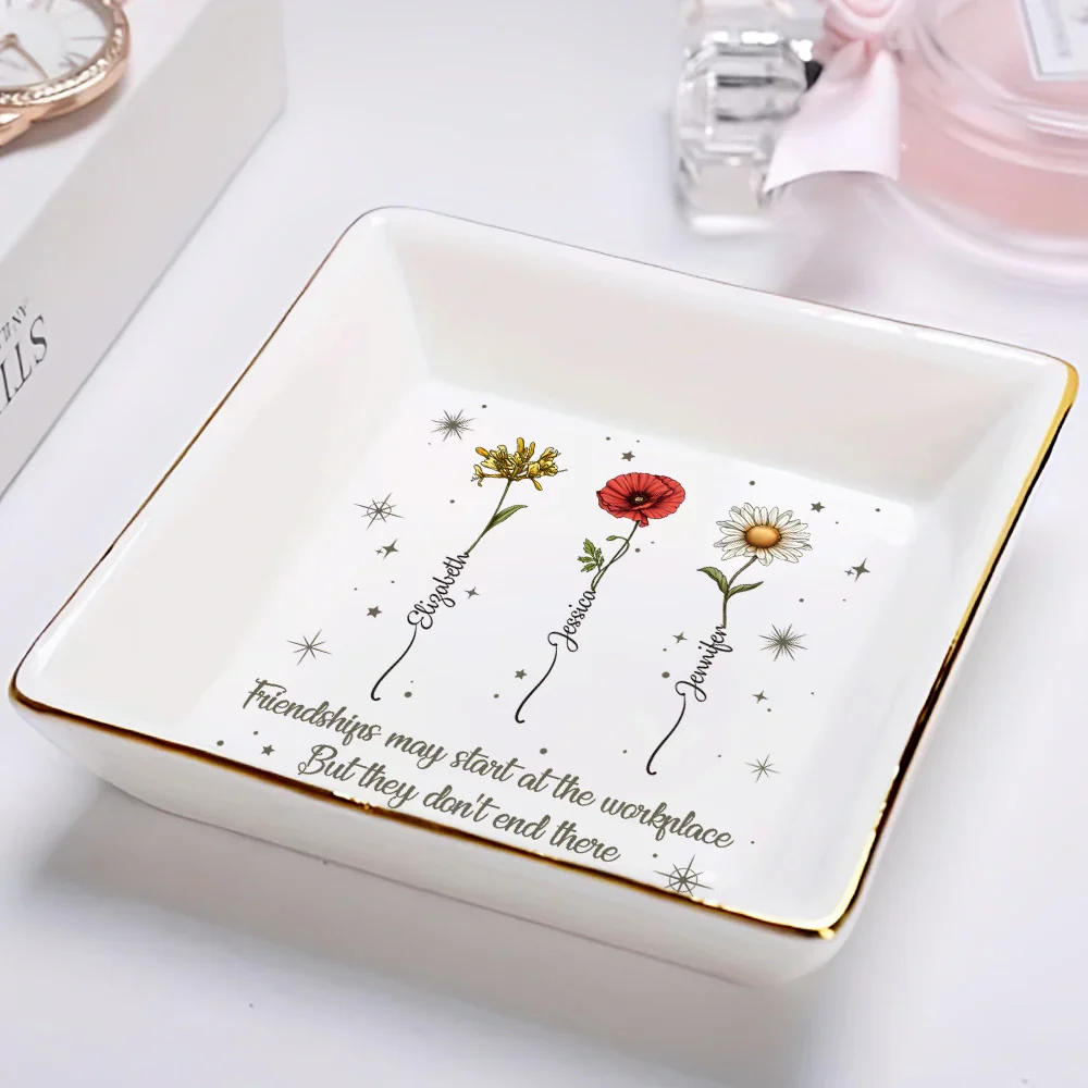 Friendships May Start At The Workplace Colleagues - Personalized Ring Dish - Image 2