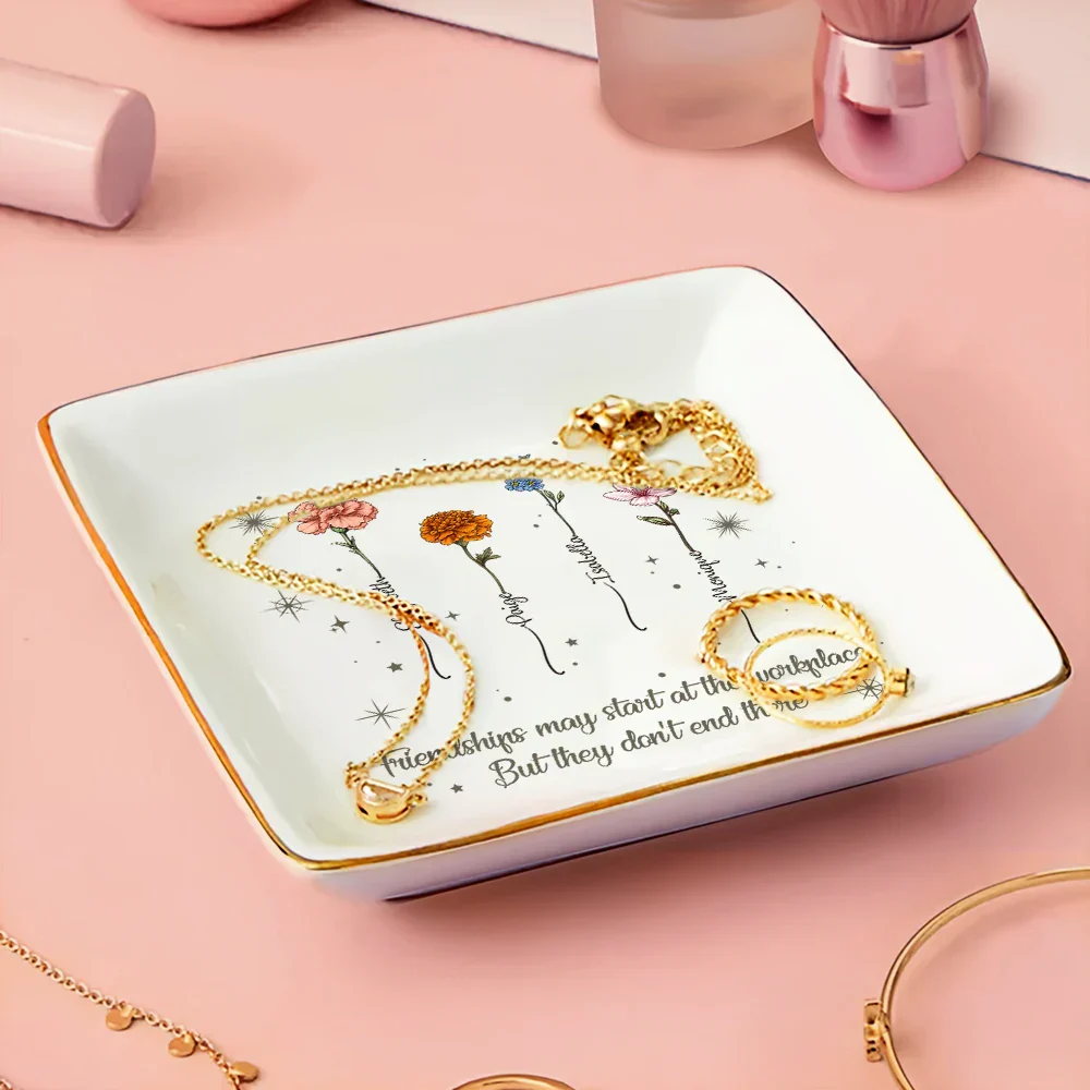 Friendships May Start At The Workplace Colleagues - Personalized Ring Dish - Image 3