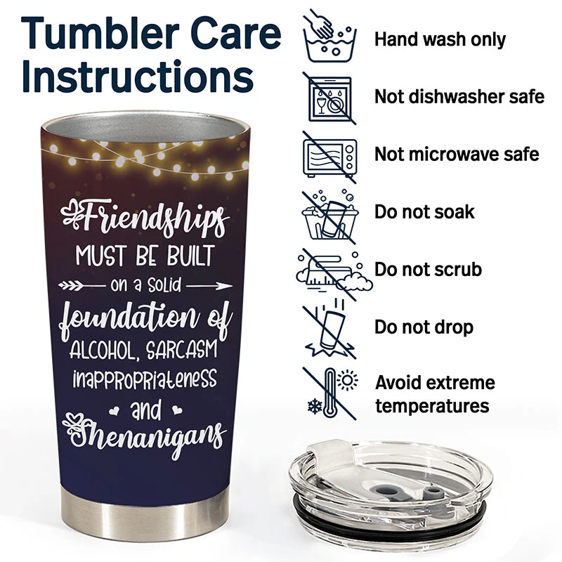 Friendships Must Be Built - Gift For Besties, BFF - Personalized Custom Tumbler - Image 5