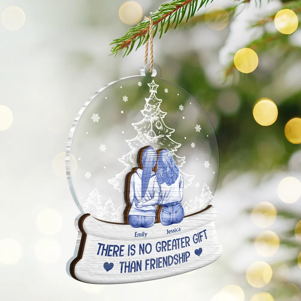 Friendships Sisters Are The Greatest Gift - Personalized 2-Layered Mix Ornament - Image 2