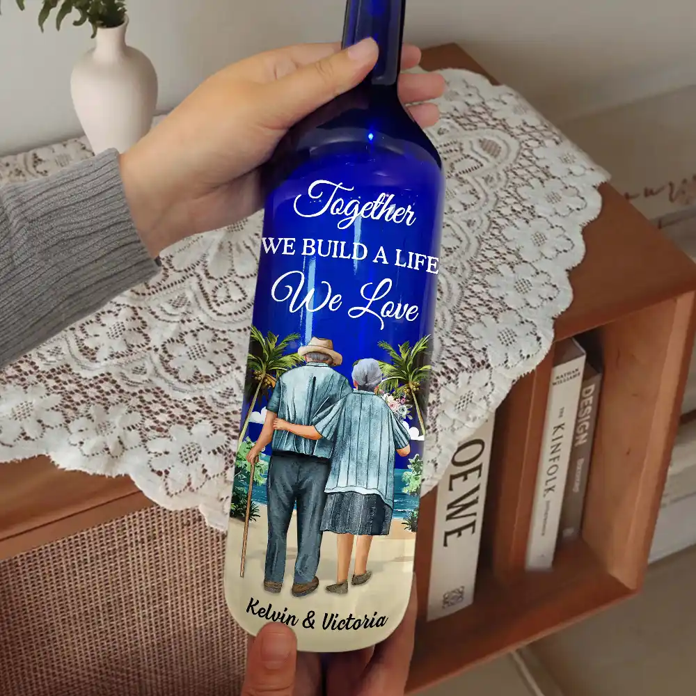 From Our First Kiss Old Couple - Personalized Bottle Light - Image 2