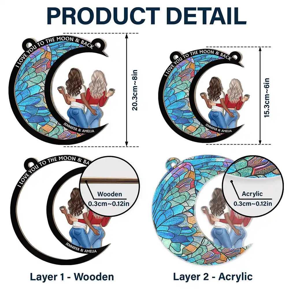 From Our First Kiss Till Our Last Breath Couple - Personalized Window Hanging Suncatcher Ornament - Image 5