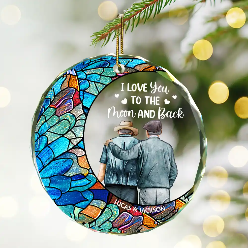 From Our First Kiss Till Our Last Breath - Personalized Circle Glass Ornament - Image 2