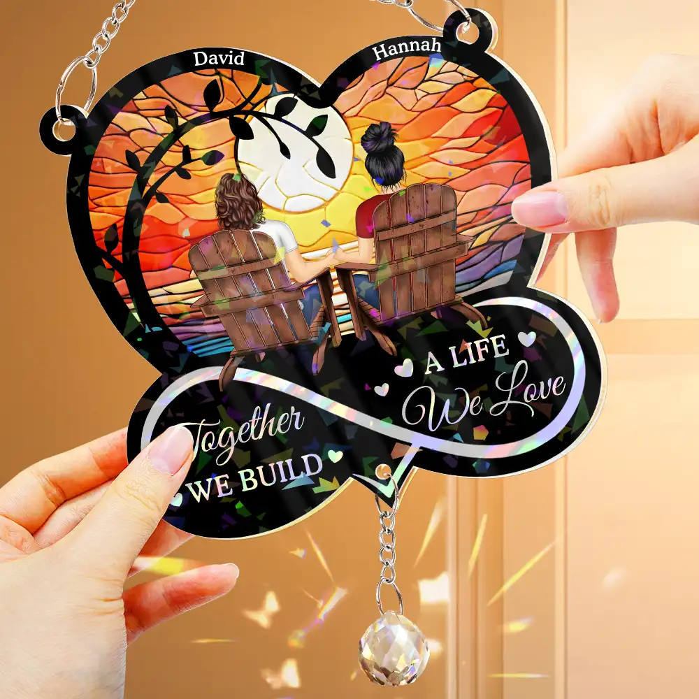 From Our First Kiss Till Our Last Breath - Personalized Rainbow Suncatcher With Crystal Ball Prism - Image 4