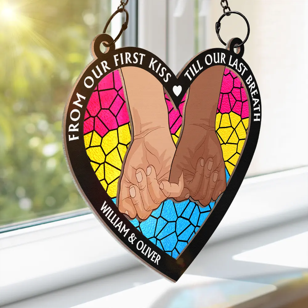 From Our First Kiss Till Our Last Breath Pride - Personalized Window Hanging Suncatcher Ornament - Image 3