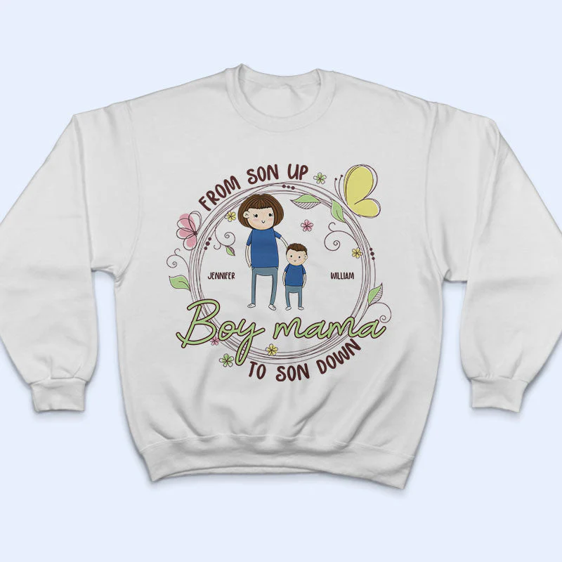 From Son Up To Son Down Mom Of Boys - Mother Gift - Personalized Custom T Shirt - Image 5