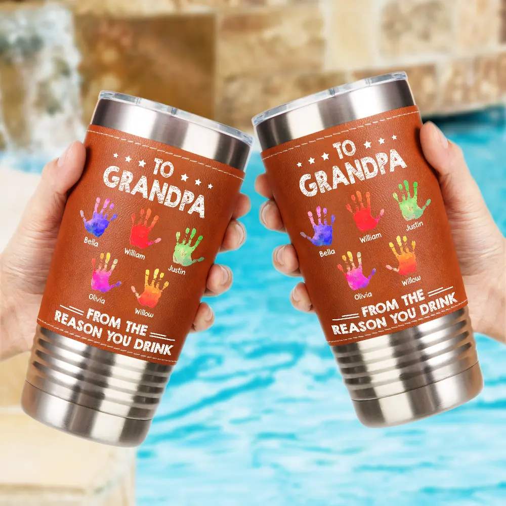 From The Reason You Drink - Personalized Leather Tumbler - Image 2