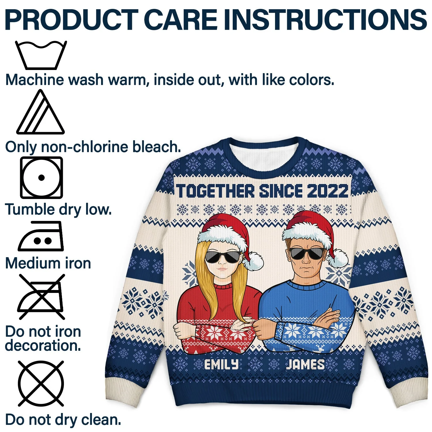Front Family - Christmas, Funny Gift For Family, Couple, Dad, Mom, Grandpa, Grandma - Personalized Unisex Ugly Sweater - Image 7