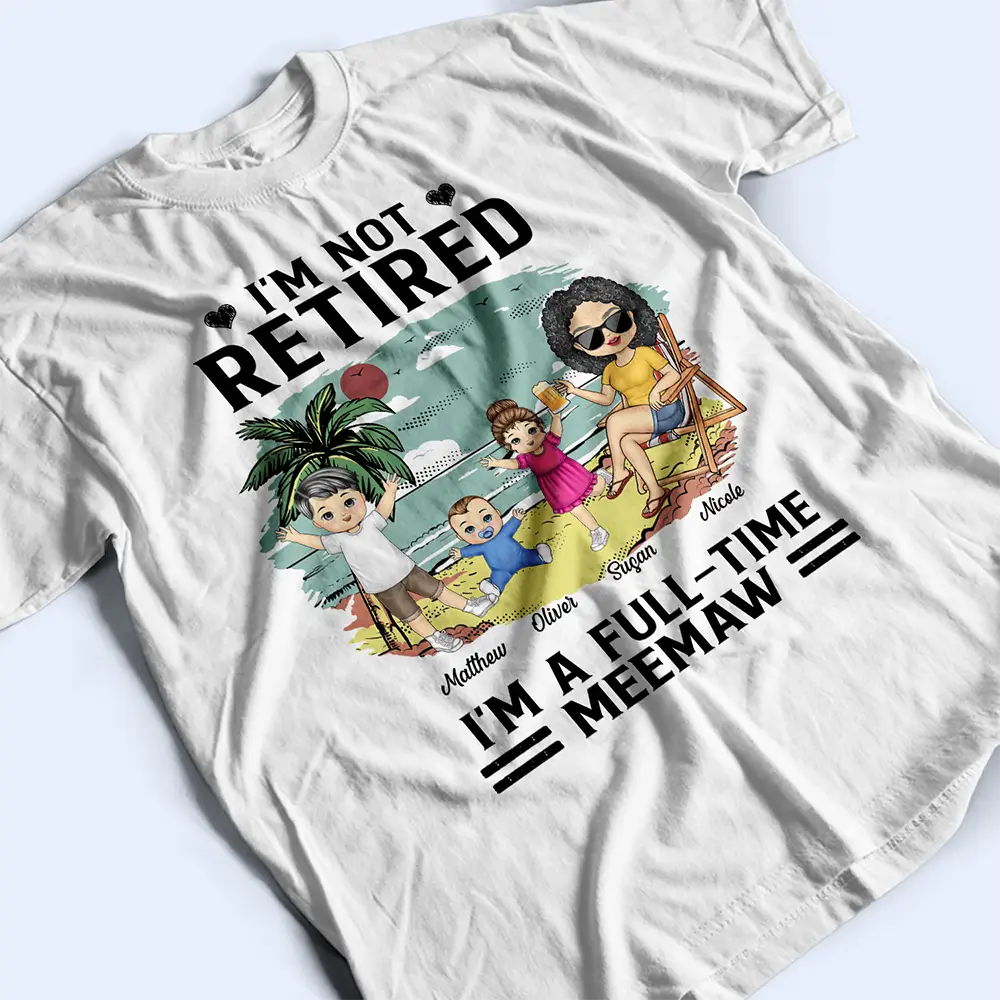 Full-time Grandma Beach View - Personalized T Shirt - Image 3