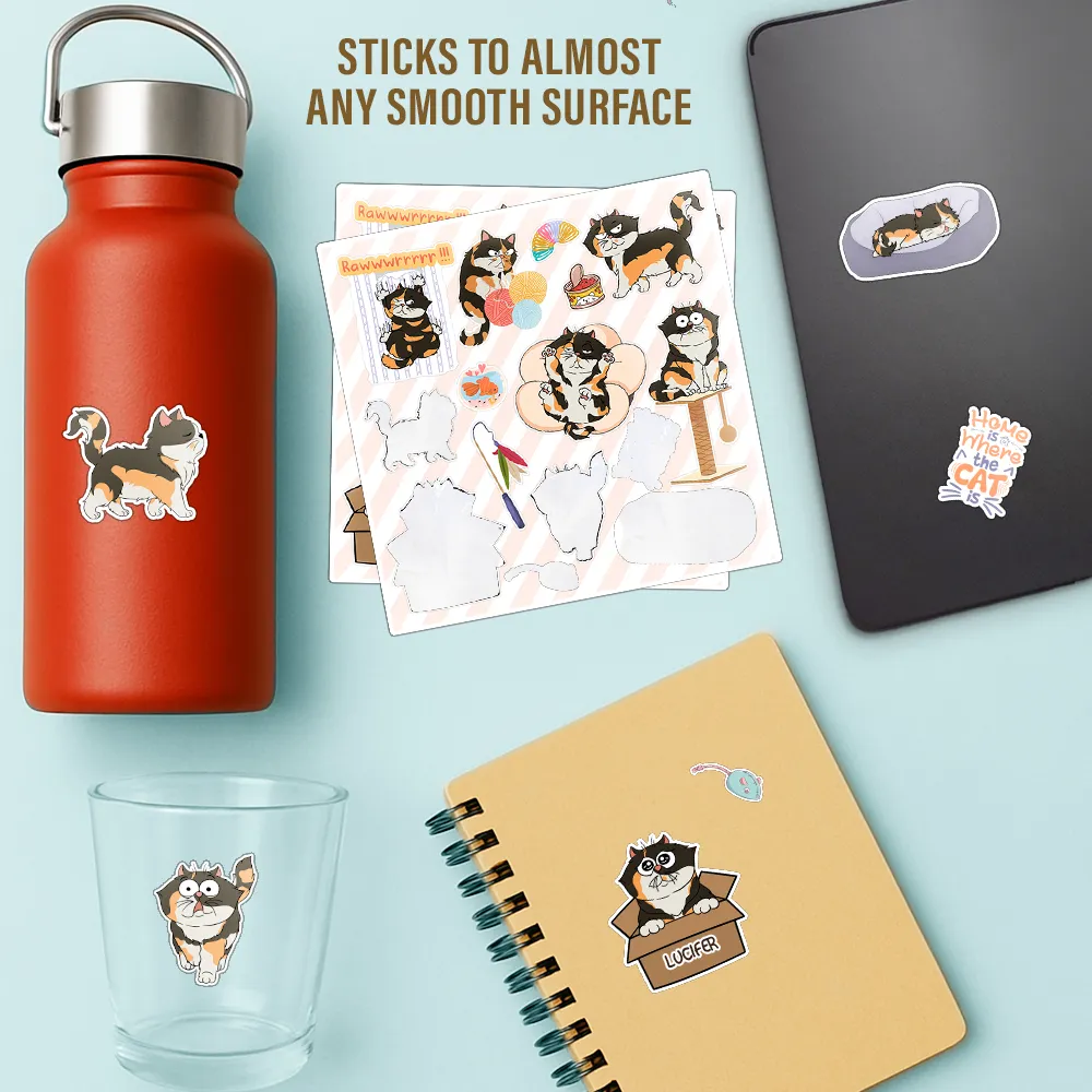 Funny Cat - Personalized Custom Vinyl Sticker Sheet - Image 5
