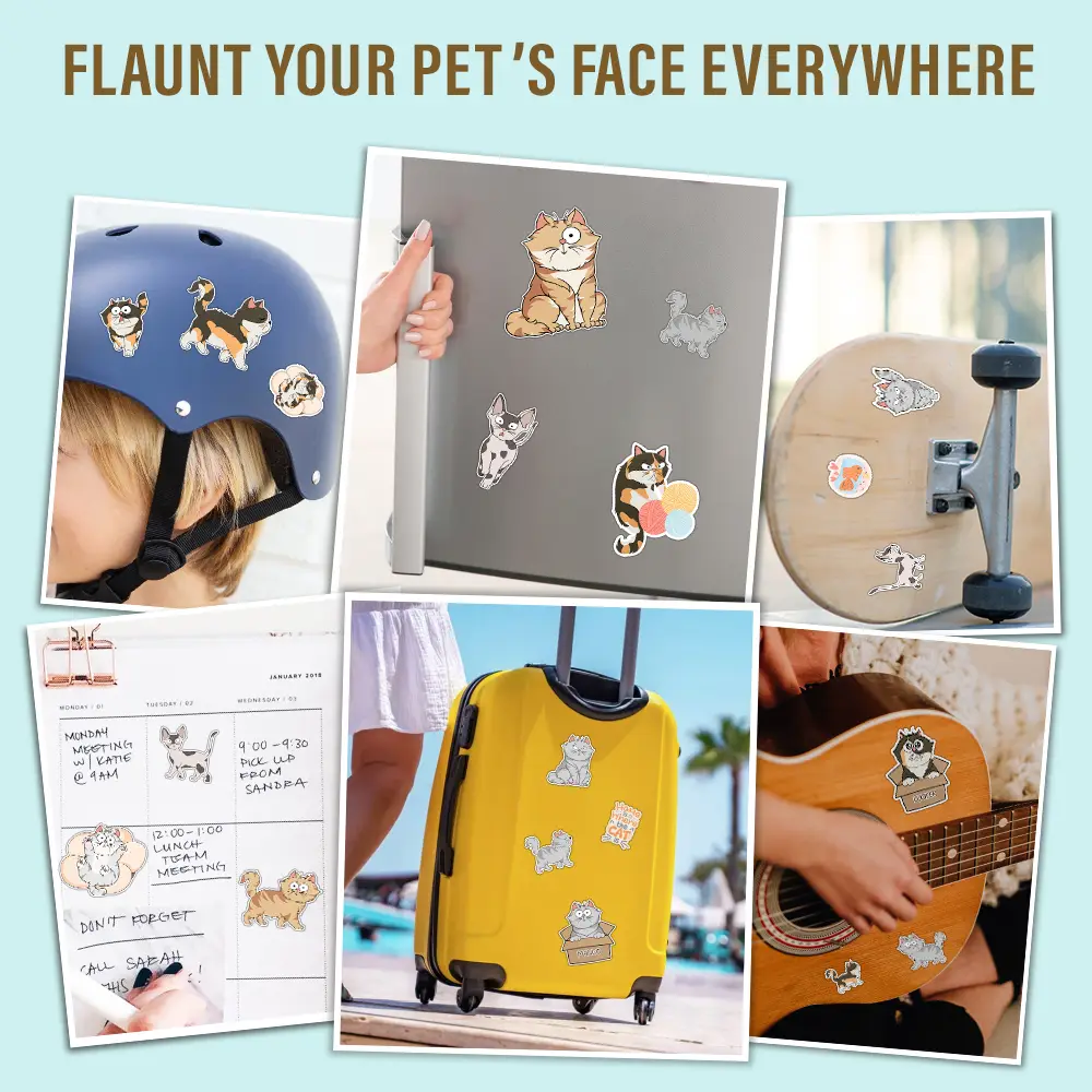 Funny Cat - Personalized Custom Vinyl Sticker Sheet - Image 6