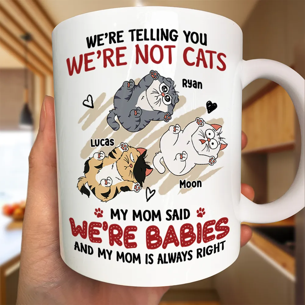 Funny Cat We're Not Cats We're Babies - Personalized Mug - Image 3