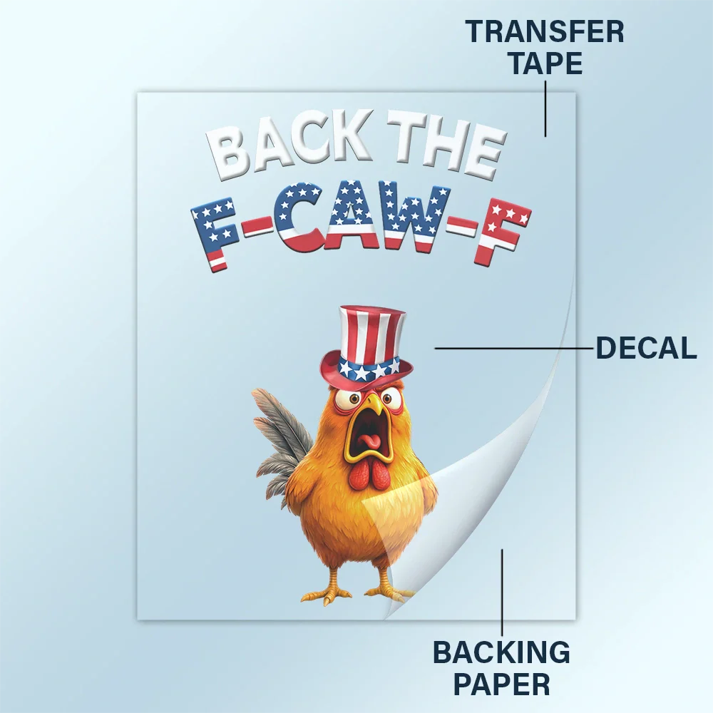 Funny Chicken Back The F-Caw-F - Personalized Decor Decal - Image 4
