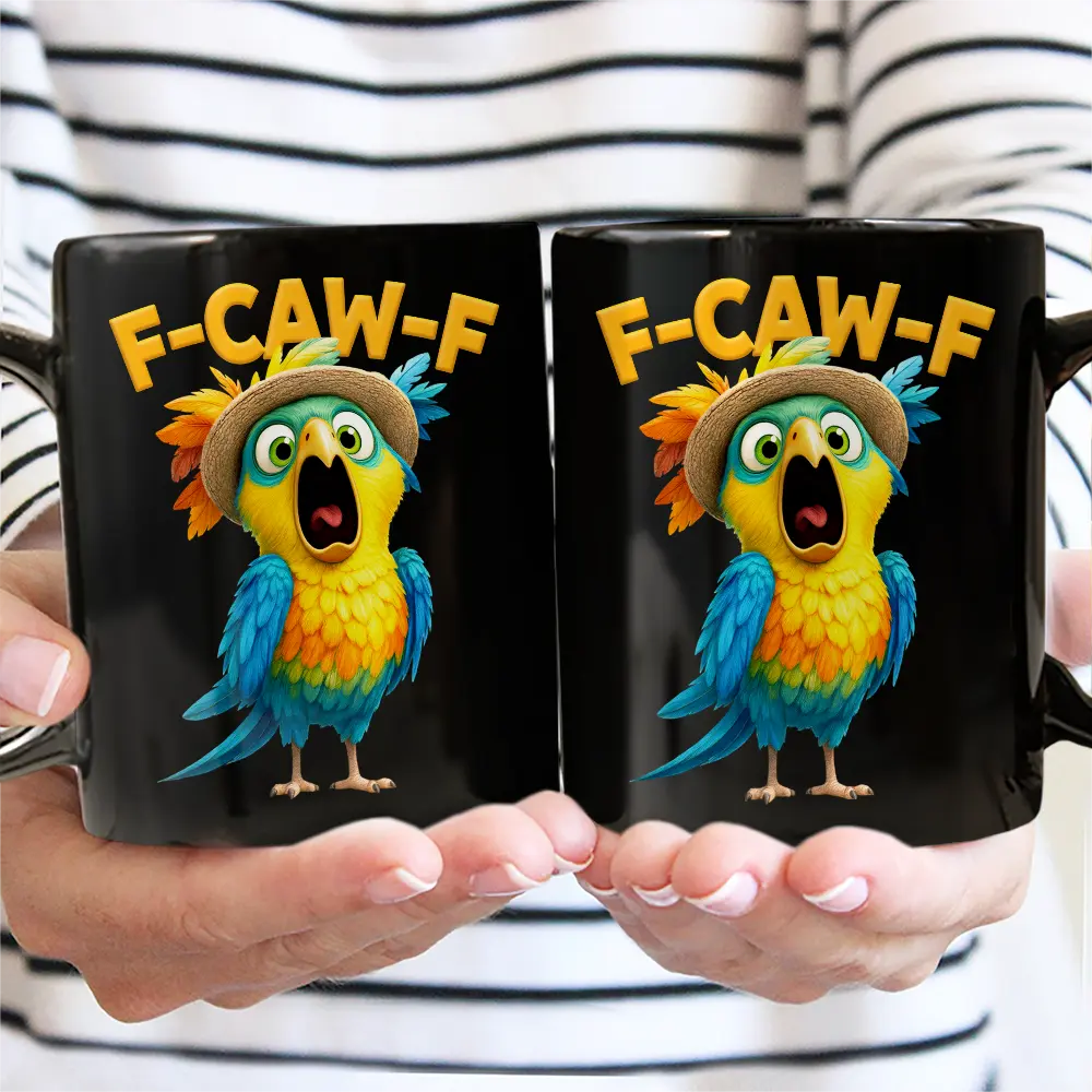 Funny Chicken F-Caw-F - Personalised Mug - Image 3