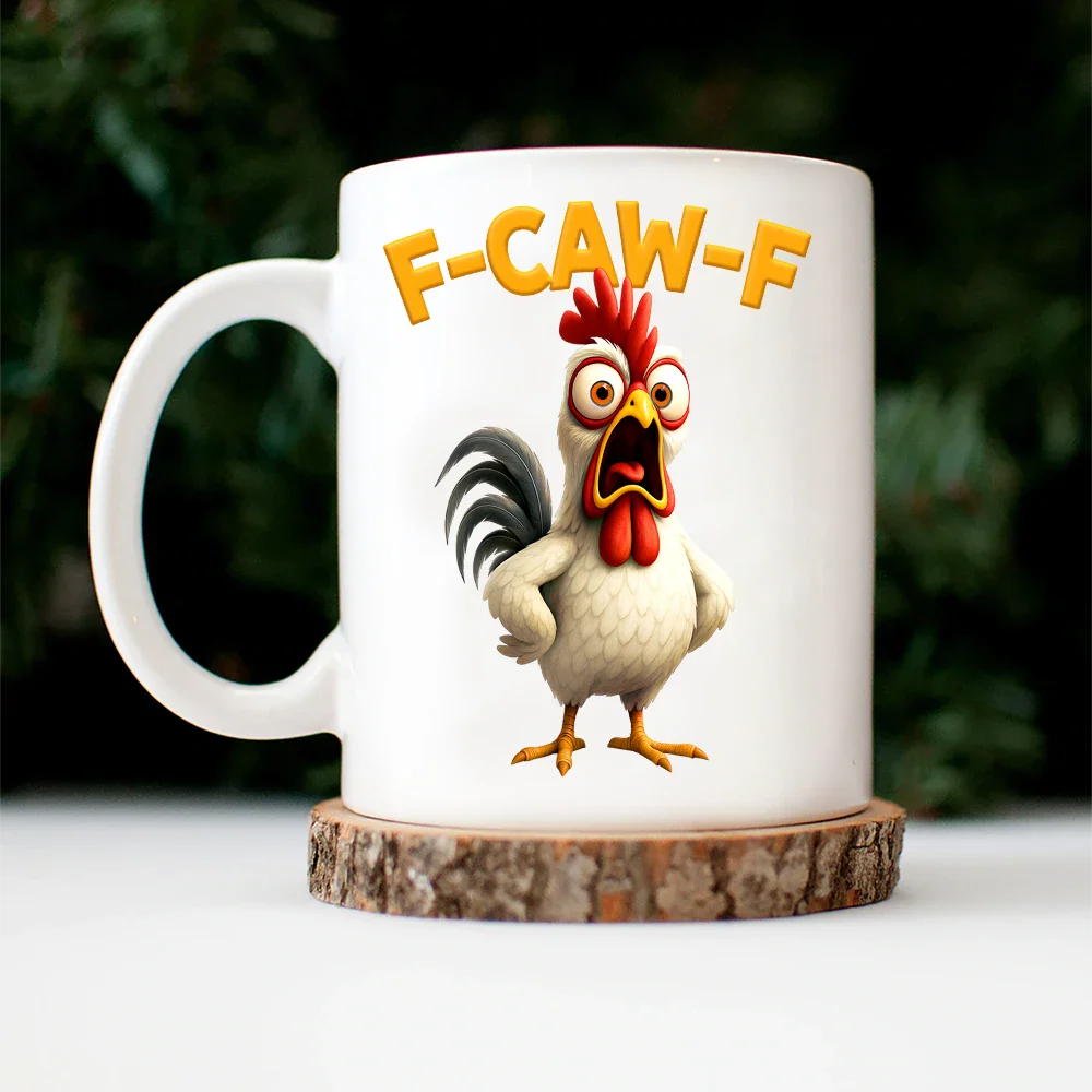 Funny Chicken F-Caw-F - Personalised Mug - Image 4