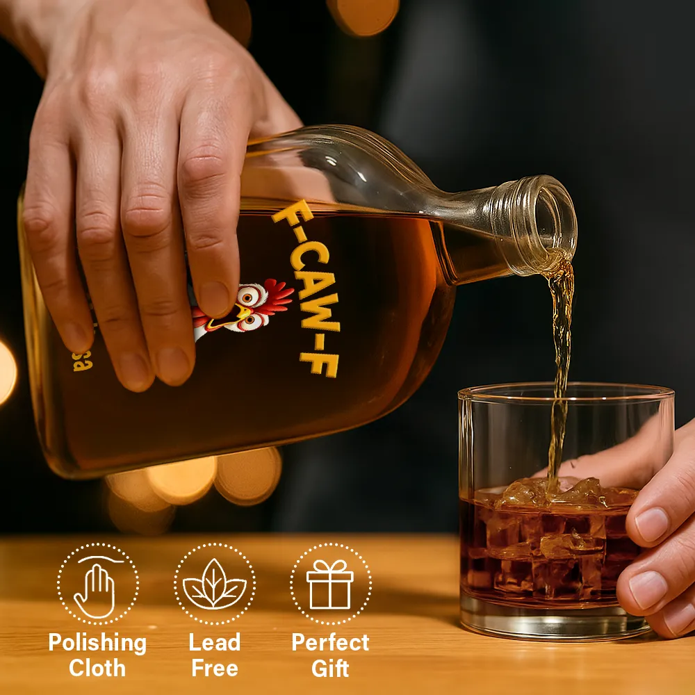 Funny Chicken F-Caw-F - Personalized Whiskey Bottle - Image 6