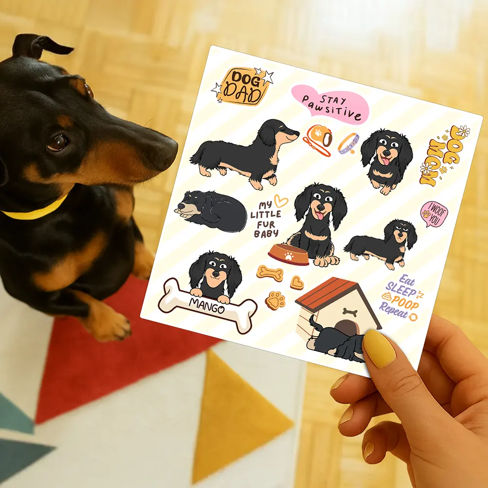 Funny Dog - Personalized Custom Vinyl Sticker Sheet - Image 2
