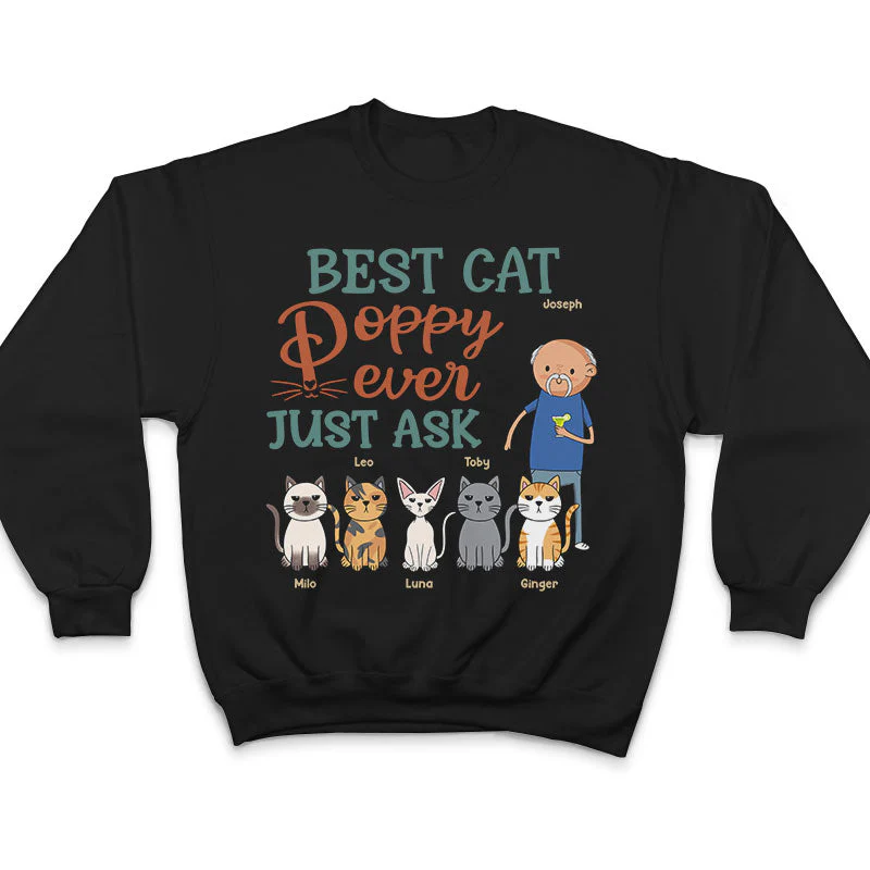 Funny Family Best Cat Dad Ever Just Ask - Gift For Cat Lovers - Personalized Custom T Shirt - Image 5