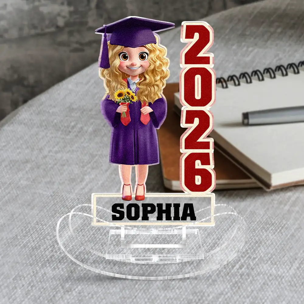 Funny Graduation Year - Personalised Acrylic Shaking Stand - Image 2