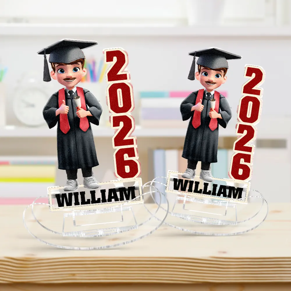 Funny Graduation Year - Personalised Acrylic Shaking Stand - Image 3