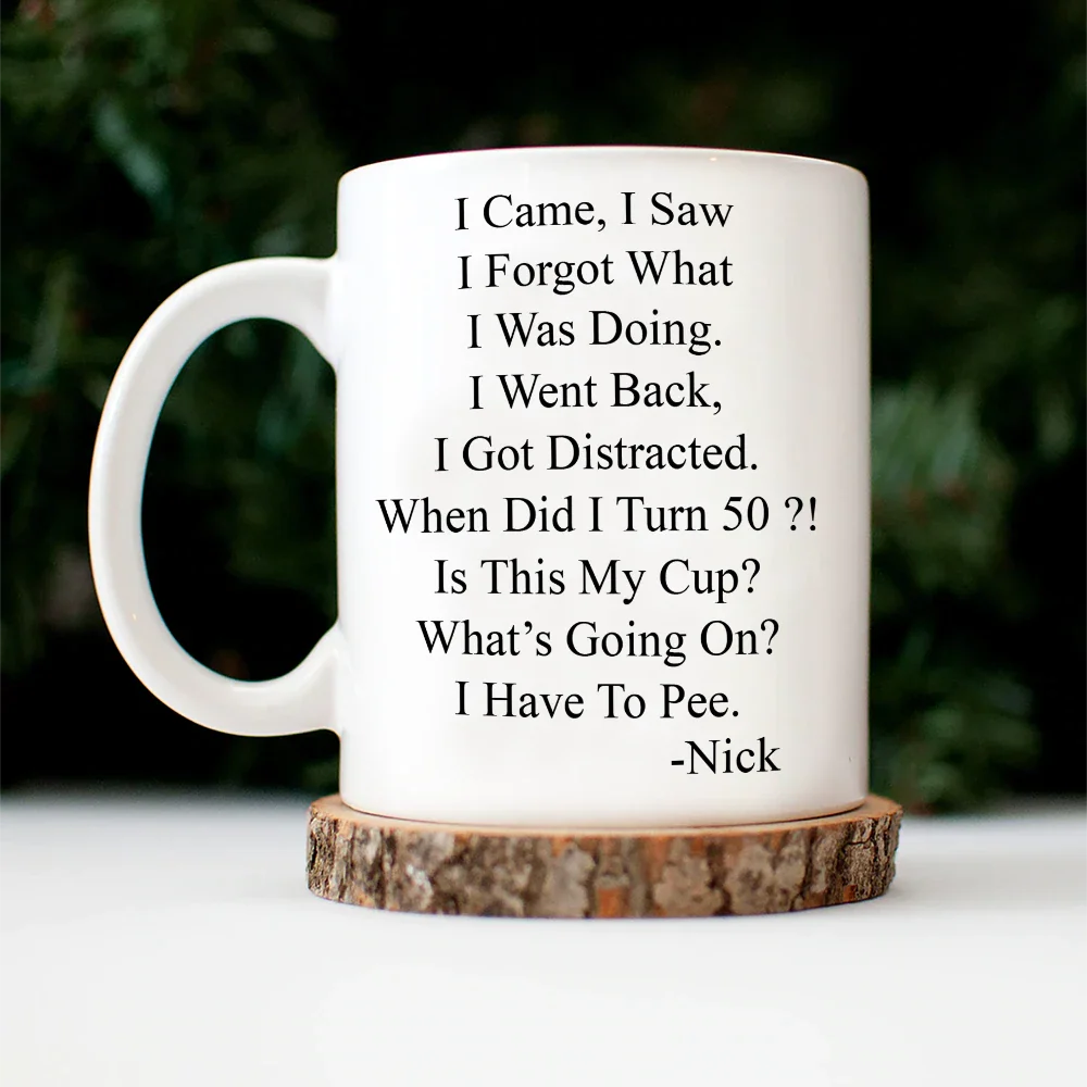 Funny Message When Did I Turn Old Age - Personalized Mug - Image 4