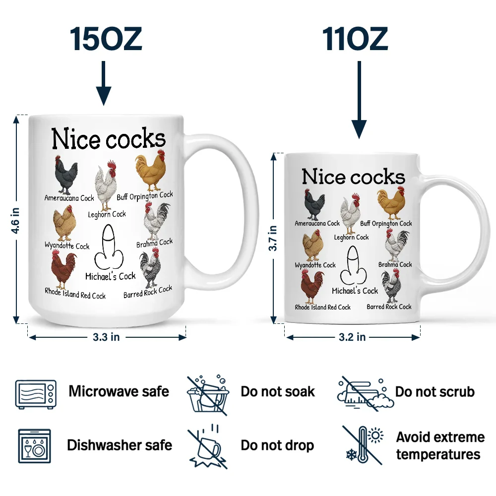 Funny Mug Nice Cocks - Personalized Mug - Image 4