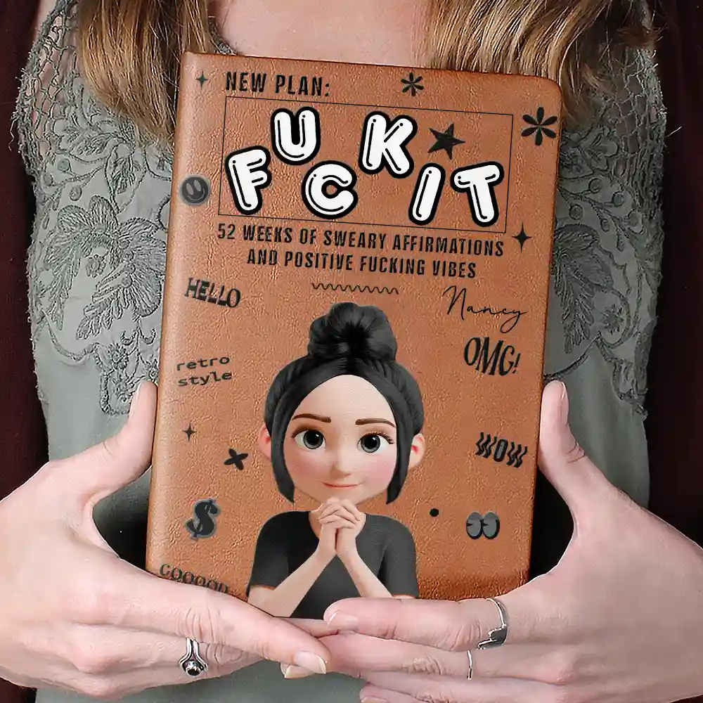 Funny Sweary Affirmation - Personalized Leather Journal - Image 4