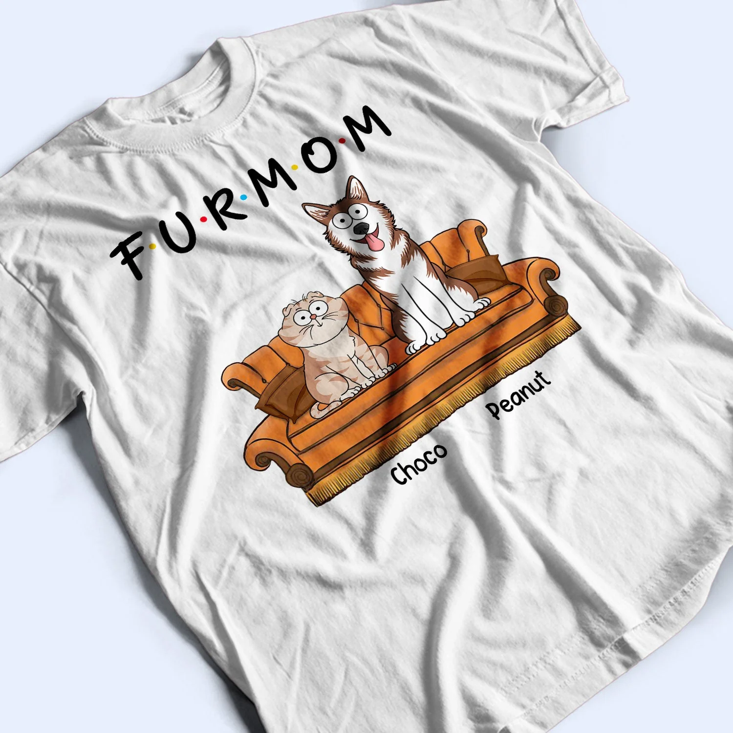 Fur Mama - Gift For Fur Mom, Dog Mom, Cat Mom - Personalized T Shirt - Image 3