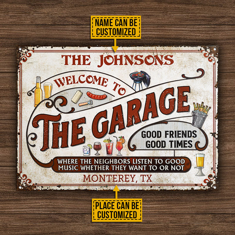 Garage Grilling Red Listen To The Good Music Custom Classic Metal Signs - Image 4