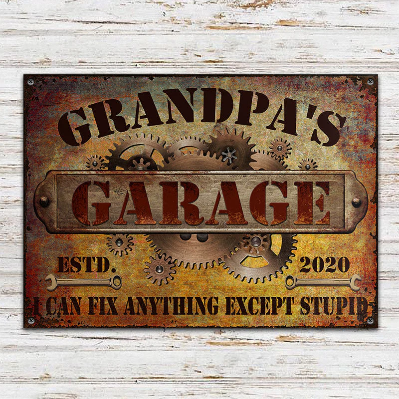 Garage I Can Fix Anything - Personalized Custom Classic Metal Signs - Image 2