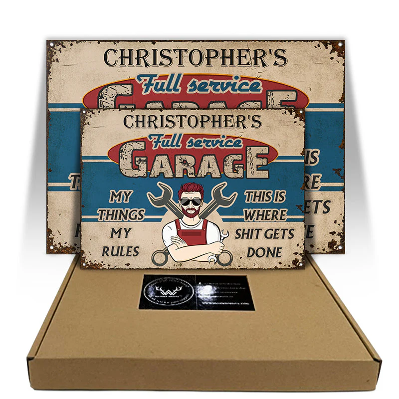 Garage Sign Open When I Like It - Gift For Dad - Personalized Custom Classic Metal Signs - Image 3