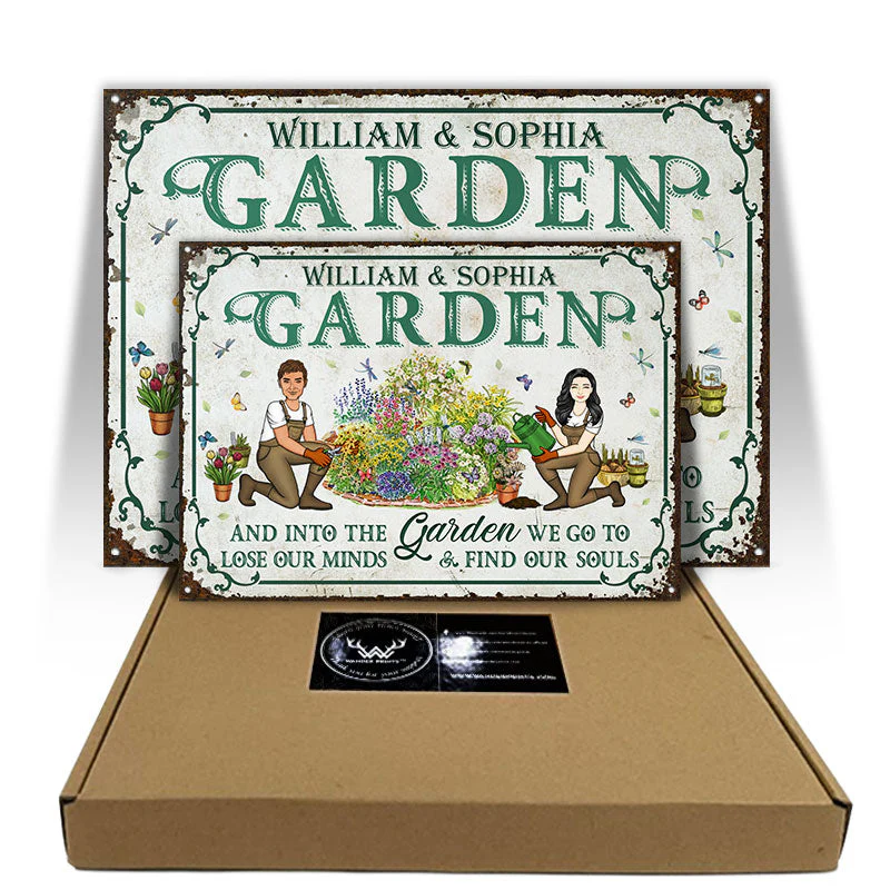 Garden Couples Find Our Souls - Gift For Couples - Personalized Custom Classic Metal Signs - Image 3