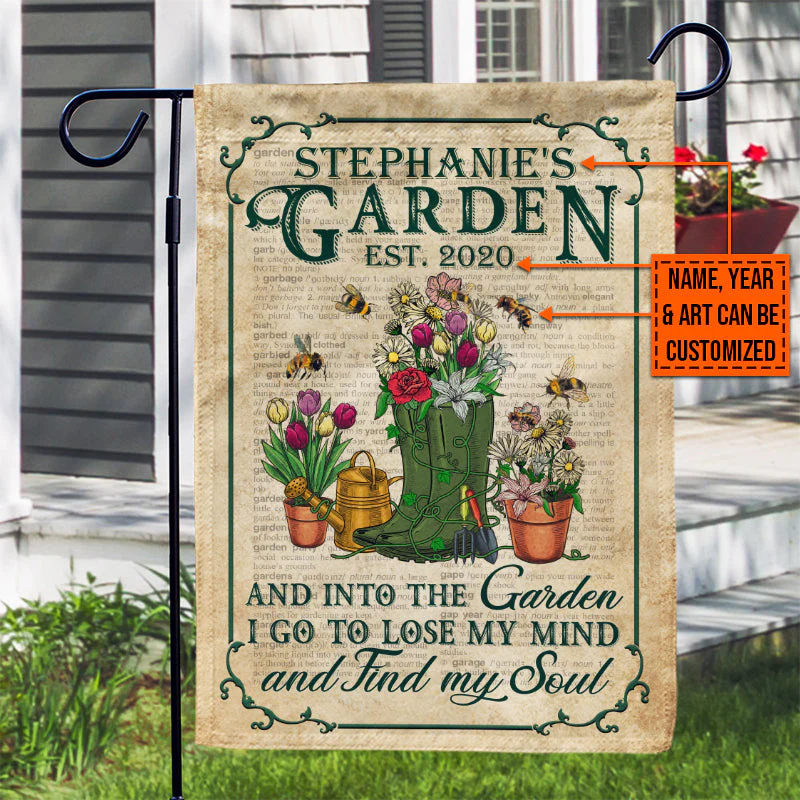 Garden Dictionary Lose My Mind Find My Soul Custom Flag - Image 5