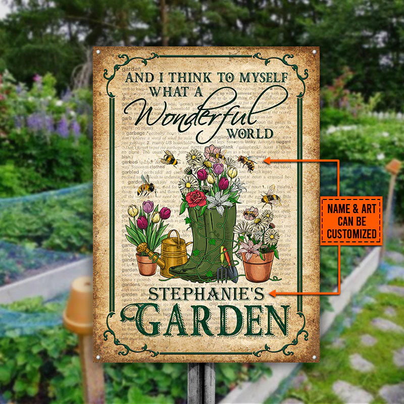 Garden Dictionary What A Wonderful World Custom Classic Metal Signs, Gardening Metal Sign, Idea Decoration For Gardening, Personalized Garden Sign - Image 5