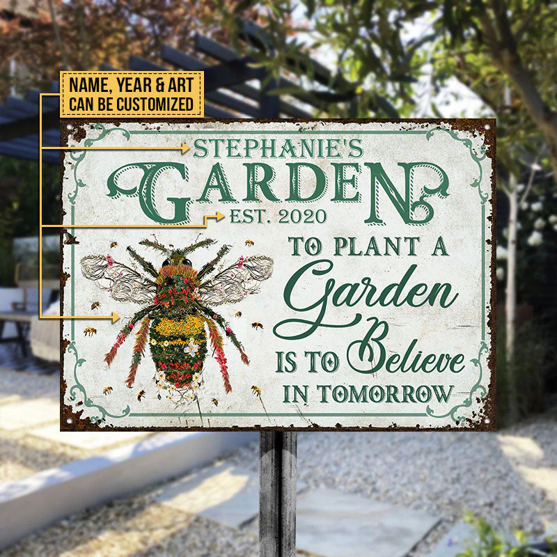 Garden Floral Art Believe In Tomorrow Custom Classic Metal Signs - Image 2