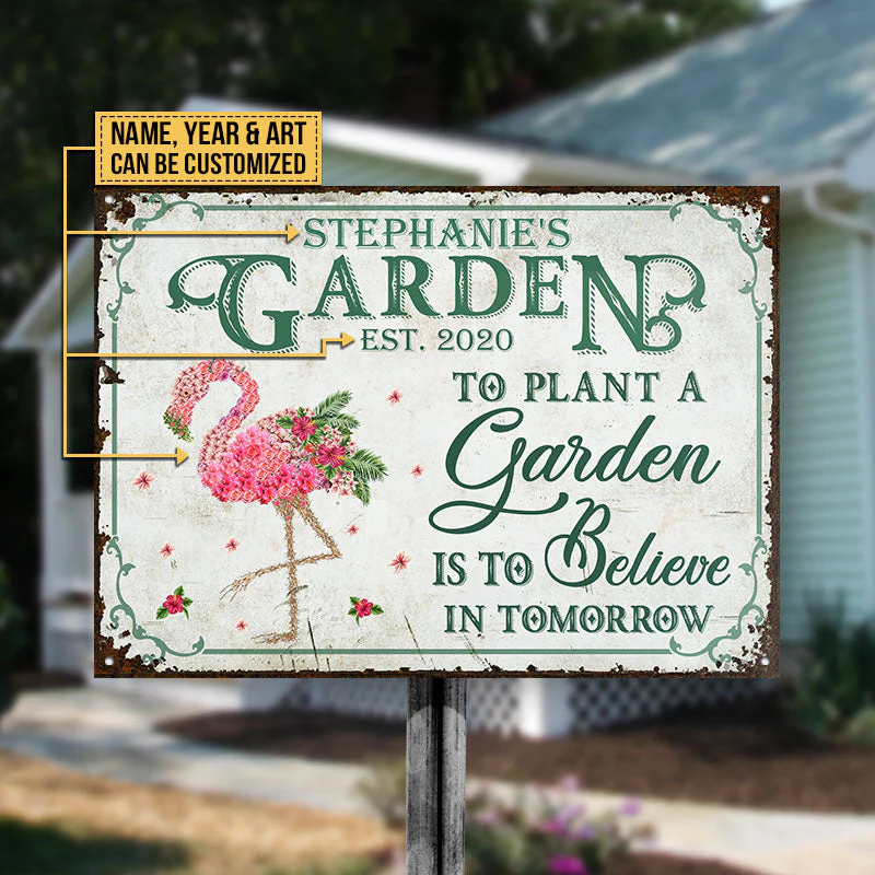 Garden Floral Art Believe In Tomorrow Custom Classic Metal Signs - Image 4