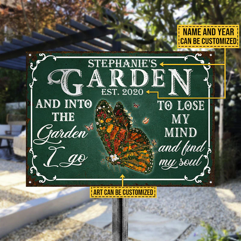 Garden Floral Art Find My Soul Green Custom Classic Metal Signs - Image 5