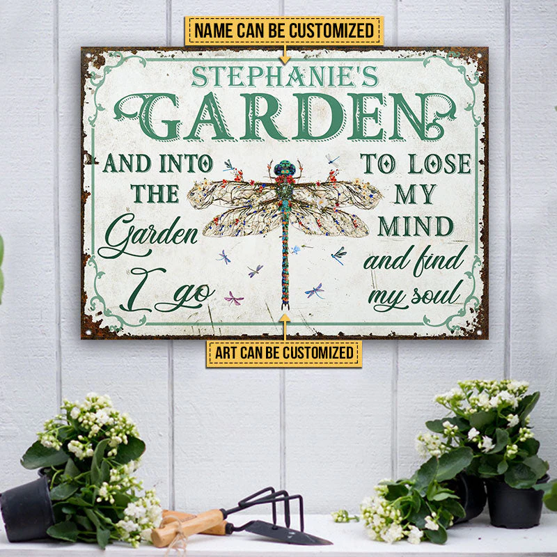 Garden Floral Art Find My Soul Name Custom Classic Metal Signs - Image 5