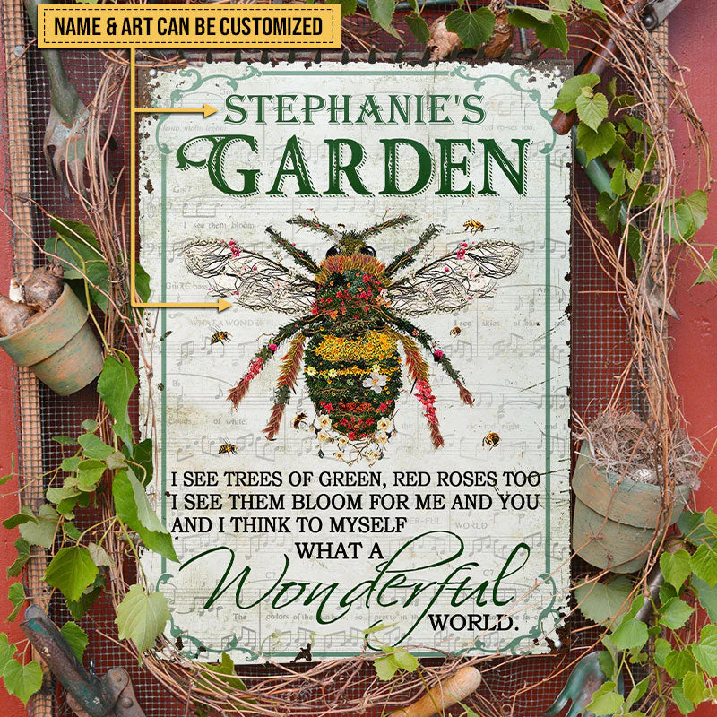 Garden Floral Art What A Wonderful World Custom Classic Metal Signs - Image 5