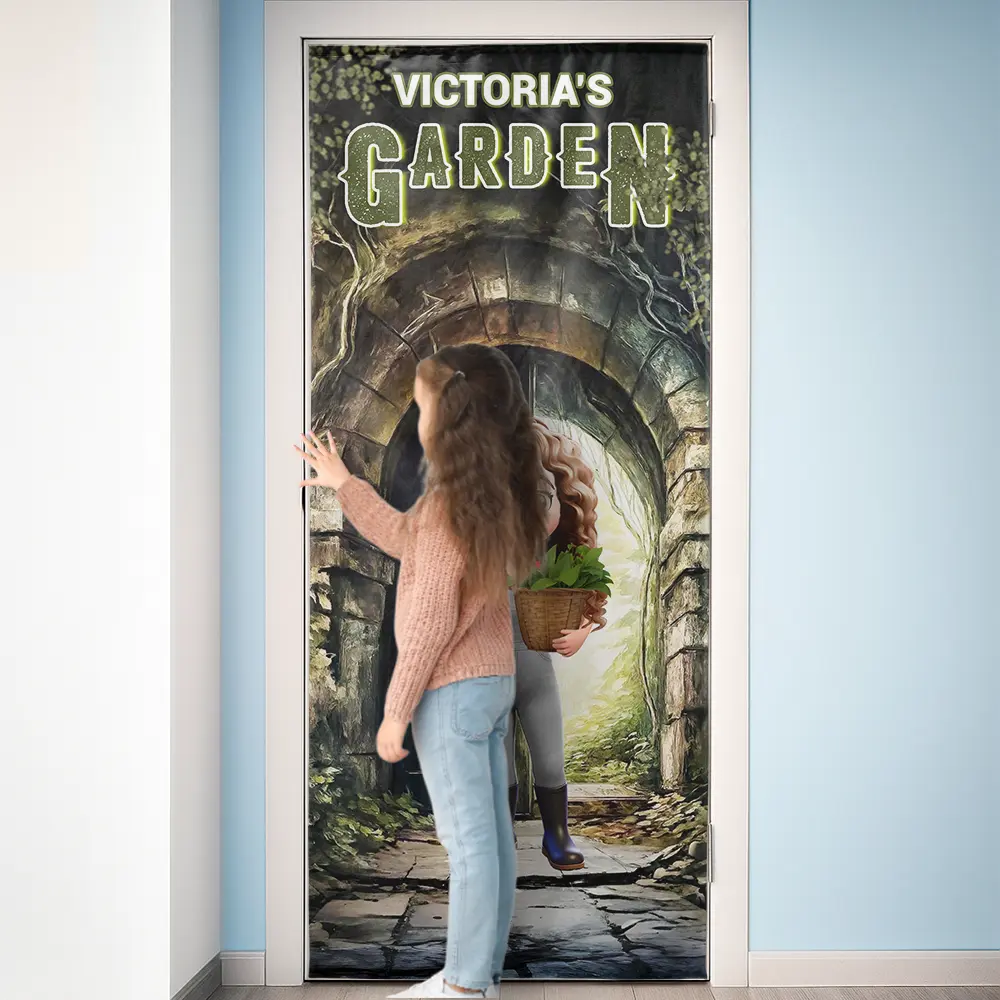 Garden Of The Girl - Personalized Door Cover - Image 3