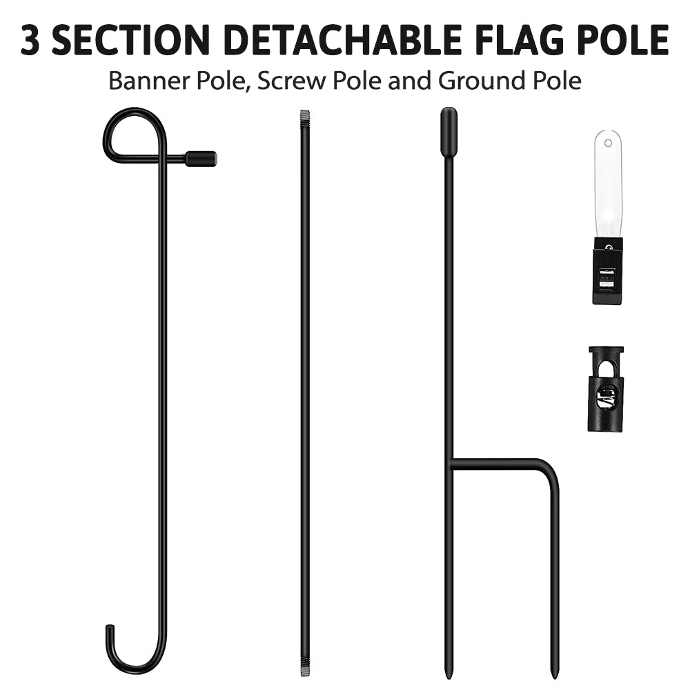 Garden Stand with Stoppers and Clips, Weather Proof Garden Flag Pole, Outdoor Metal Sign Stand, Holder for Outdoor Garden Flag, Vertical Metal Sign - Image 2