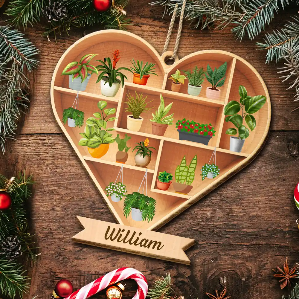Gardener Plant Lover - Personalized Custom Shaped Wooden Ornament - Image 5
