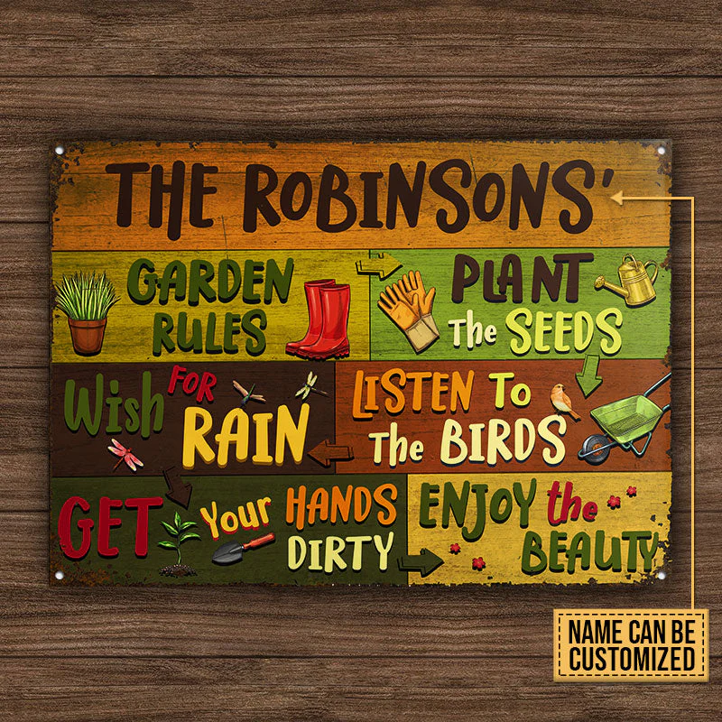 Gardening Garden Rules Enjoy Custom Classic Metal Signs - Image 4